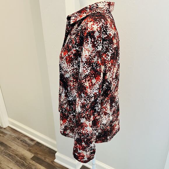 Christopher Banks Woman’s Petite Large Jacket Softshell Red Black White - Picture 3 of 6